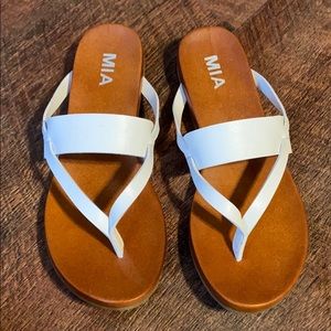 White strappy sandals